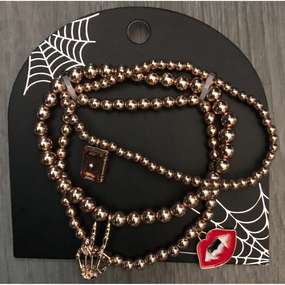 Halloween Gold Bead Bracelet Set NEW